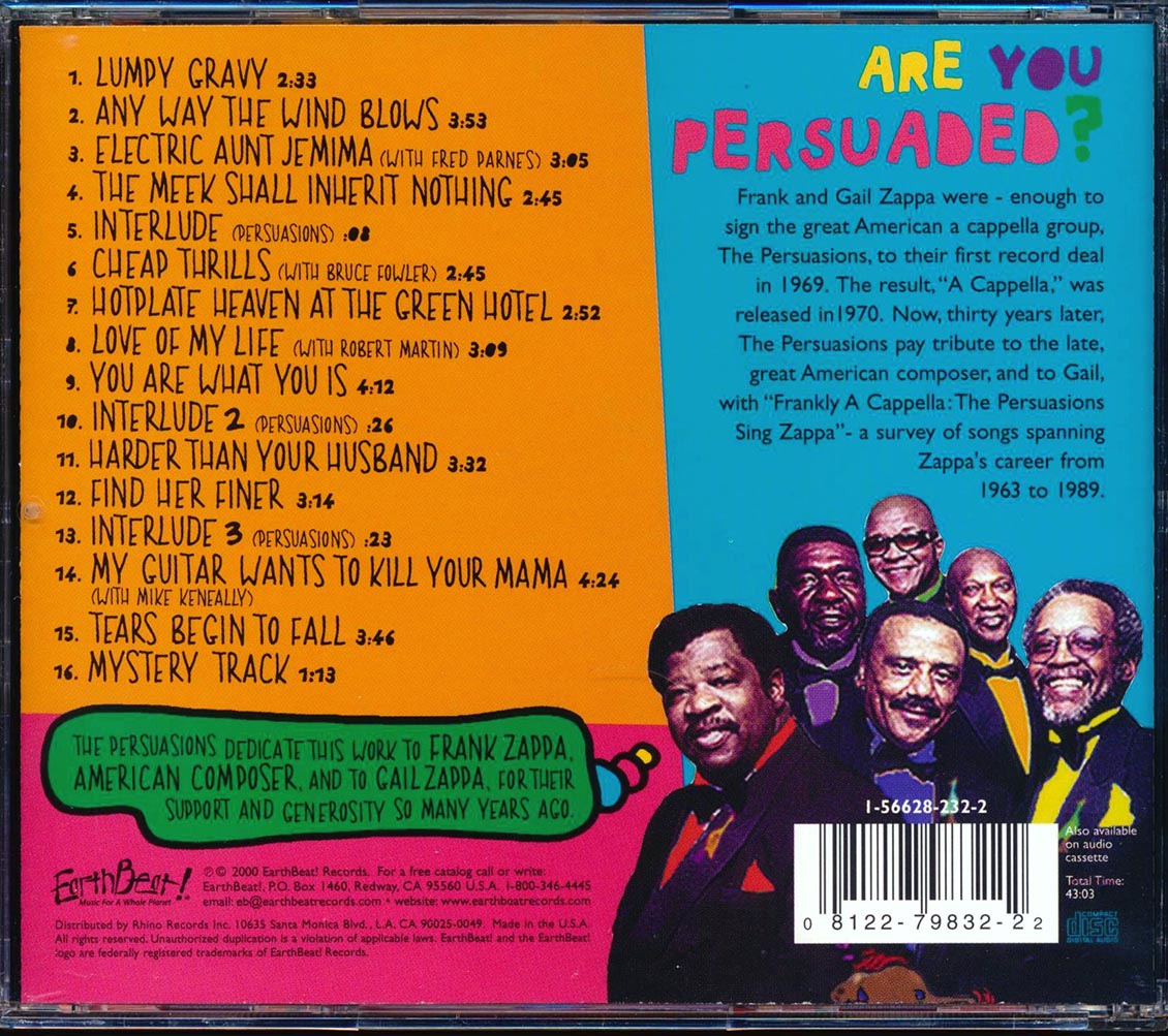 The Persuasions - Frankly A Capella: The Persuasions Sing Zappa [New CD]