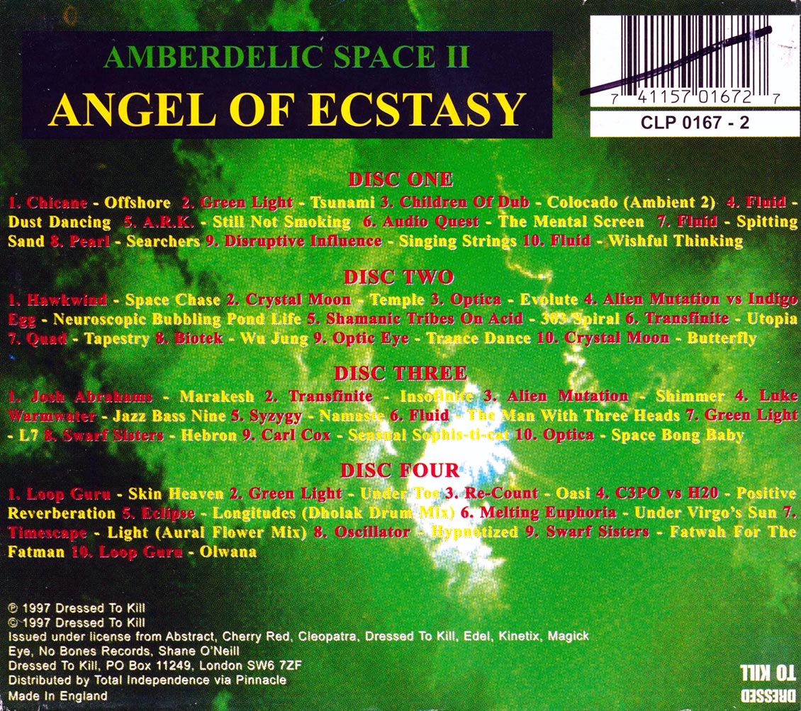 Hawkwind, Optic Eye, Chicane, Carl Cox, Josh Abrahams, Loop Guru, Etc. - Amberdelic Space 2: Angel Of Ecstasy (40 tracks) (4xCD) [New CD]