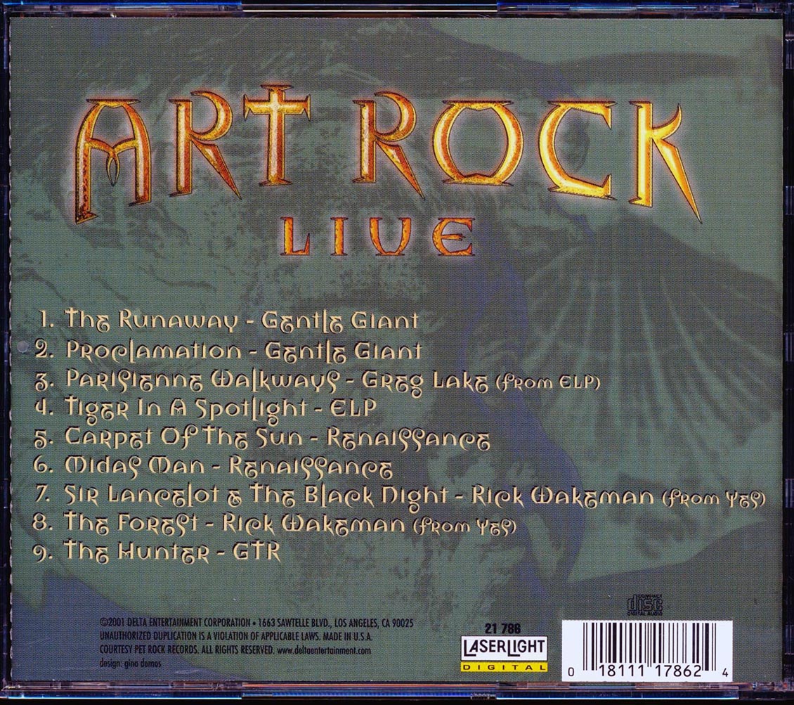 Gentle Giant, ELP, Renaissance, GTR, Rick Wakeman, Greg Lake - Art Rock Live [New CD]