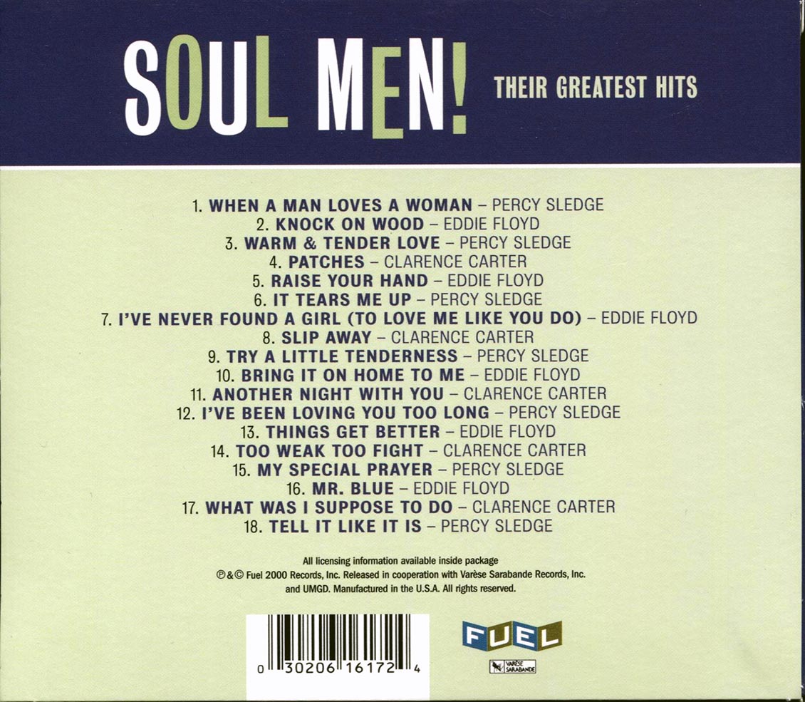 Eddie Floyd, Clarence Carter, Percy Sledge - Soul Men! Their Greatest Hits [New CD]