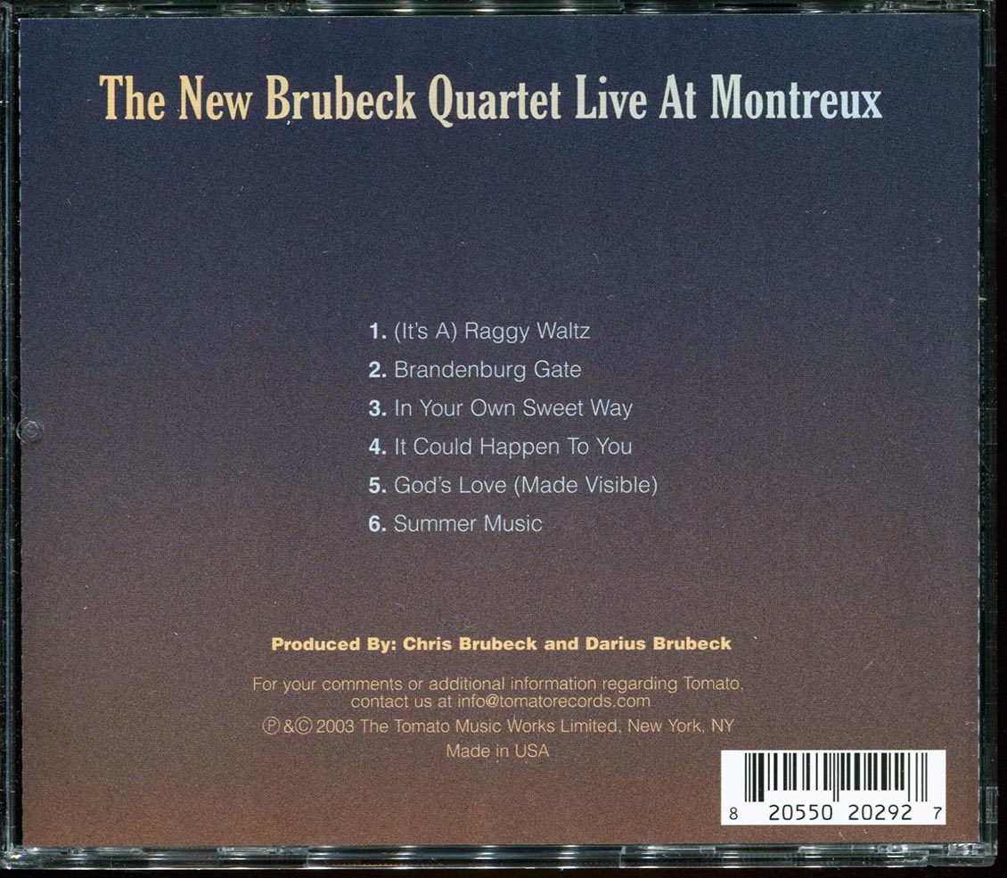 New Brubeck Quartet - Live At Montreux [New CD]