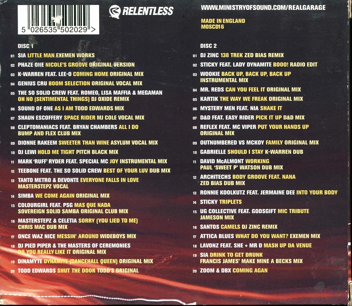 Mr. Reds, So Solid Crew, Genuis Cru, Wookie, Etc. - Real Garage Mixed Live By Masterstepz (40 tracks) (2xCD) (incl. large booklet) [New CD]