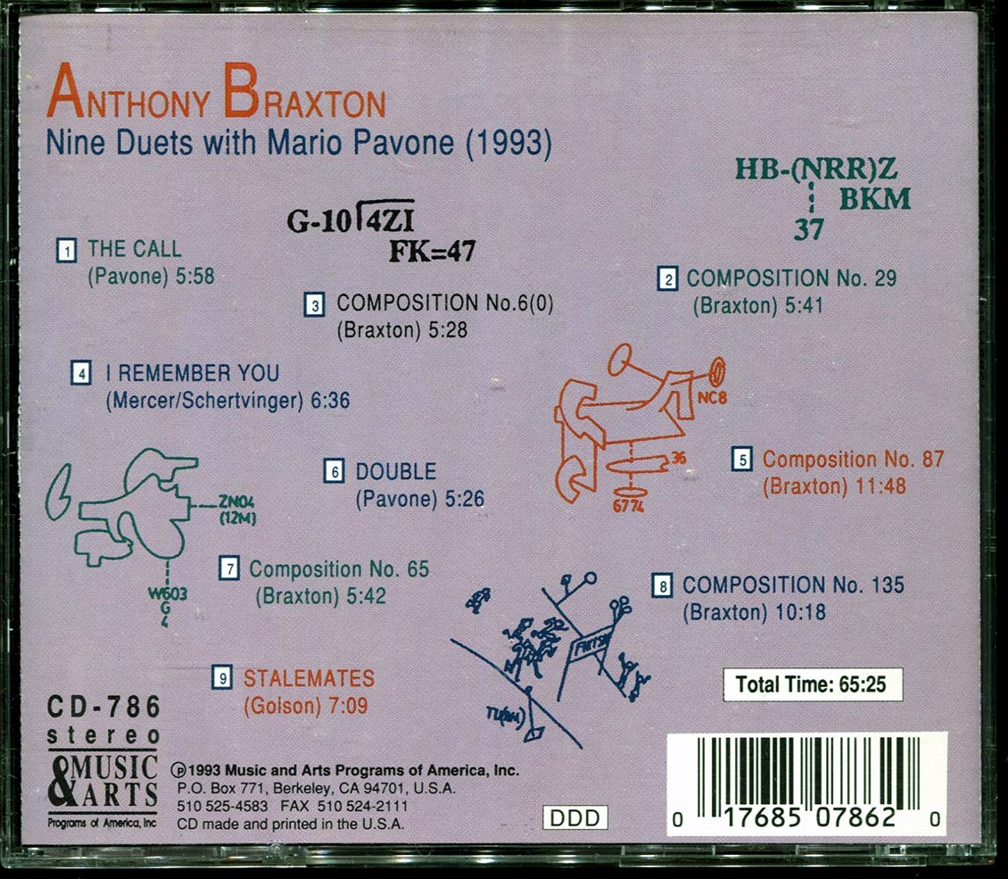 Anthony Braxton, Mario Pavone - Nine Duets With Mario Pavone [New CD]