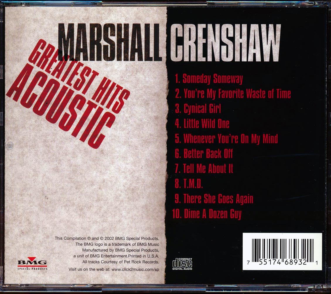 Marshall Crenshaw - Greatest Hits Acoustic [New CD]