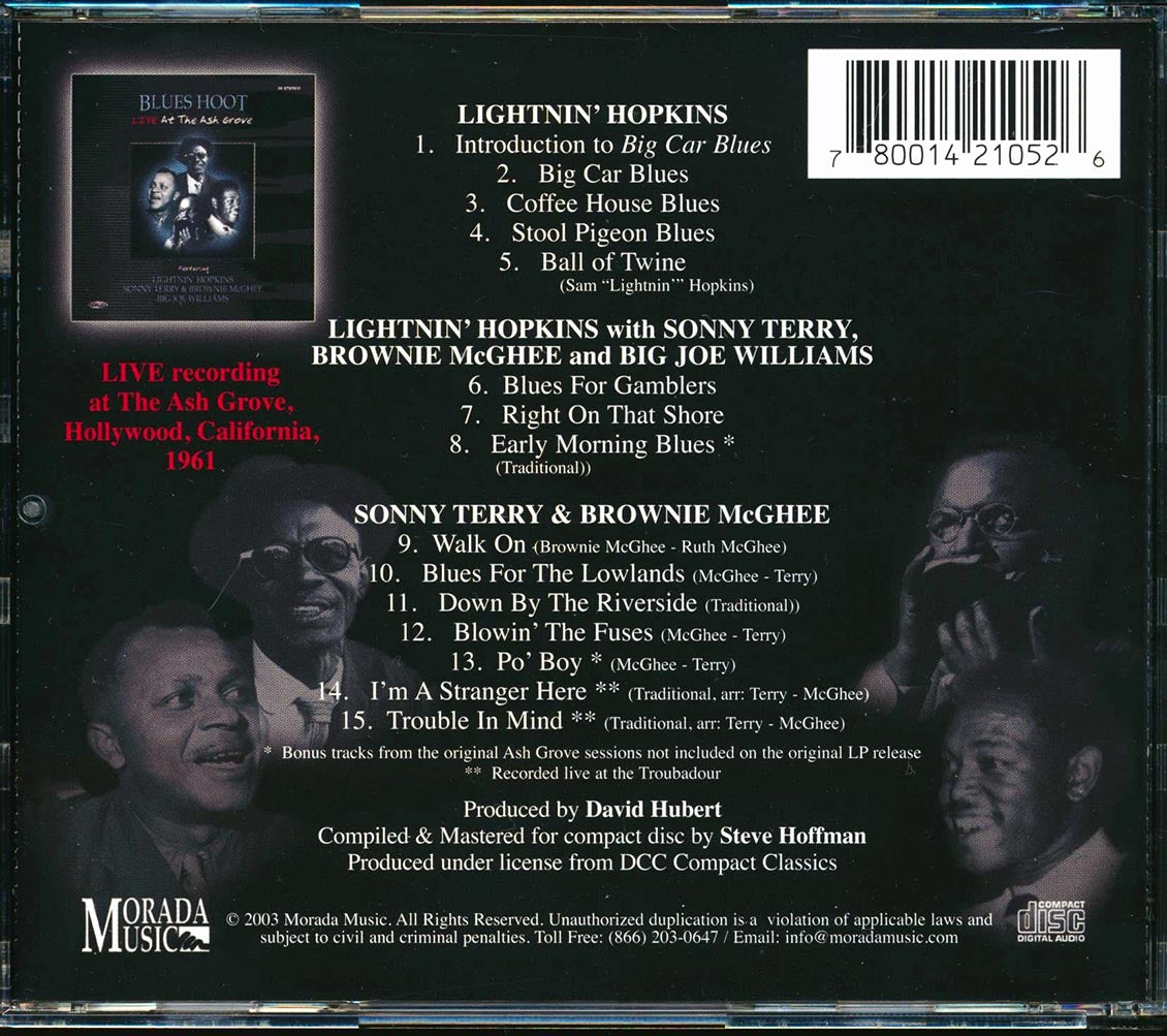 Lightnin' Hopkins, Sonny Terry & Brownie McGhee, Big Joe Williams - Blues Hoot: Live At The Ash Grove [New CD]
