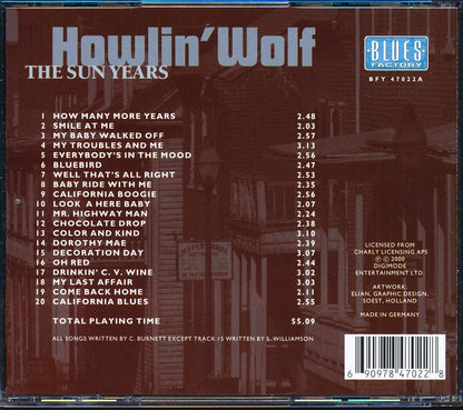 Howlin' Wolf - The Sun Years (20 tracks) [New CD]