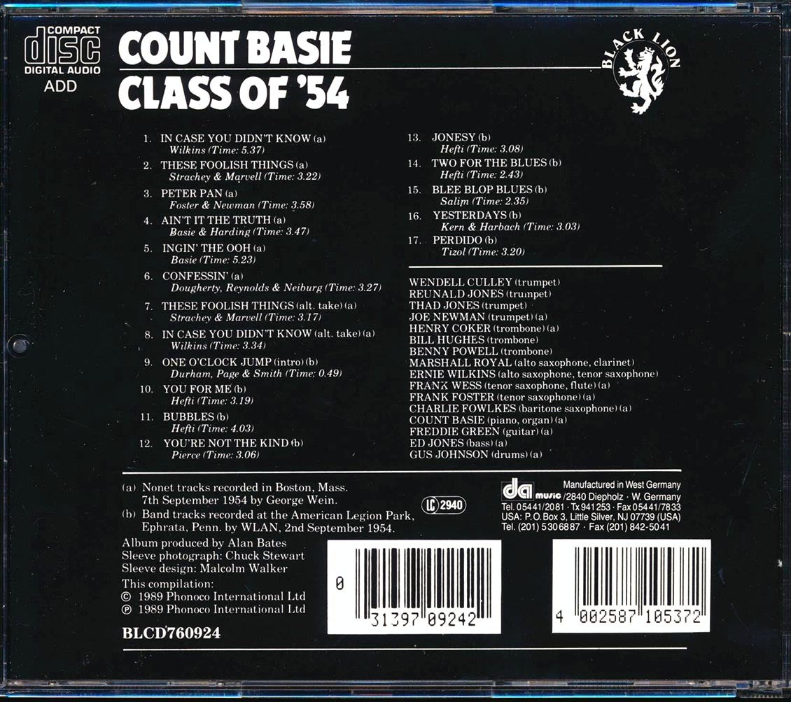 Count Basie - Class Of '54 [New CD]