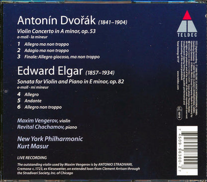 Elgar, Dvork, Maxim Vengerov, Kurt Masur, Revital Chachamov, New York Philharmonic - Violin Sonata / Violin Concerto (incl. large booklet) [New CD]