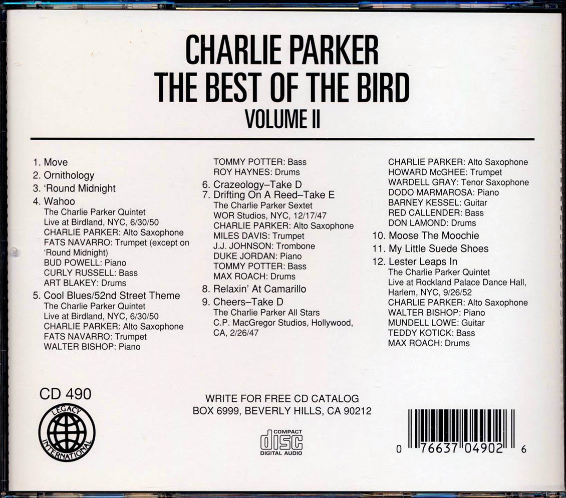 Charlie Parker - The Best Of The Bird Volume 2 [New CD]