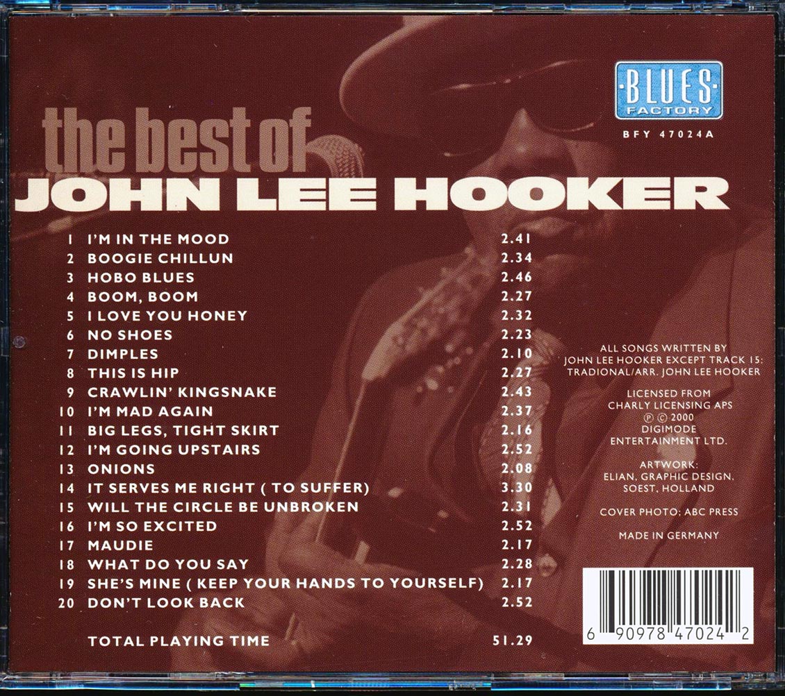 John Lee Hooker - The Best Of John Lee Hooker (20 tracks) [New CD]