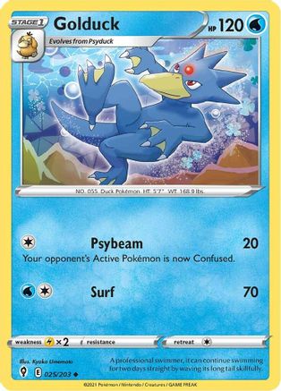 Golduck 025/203 - SWSH07 Evolving Skies Reverse Holofoil