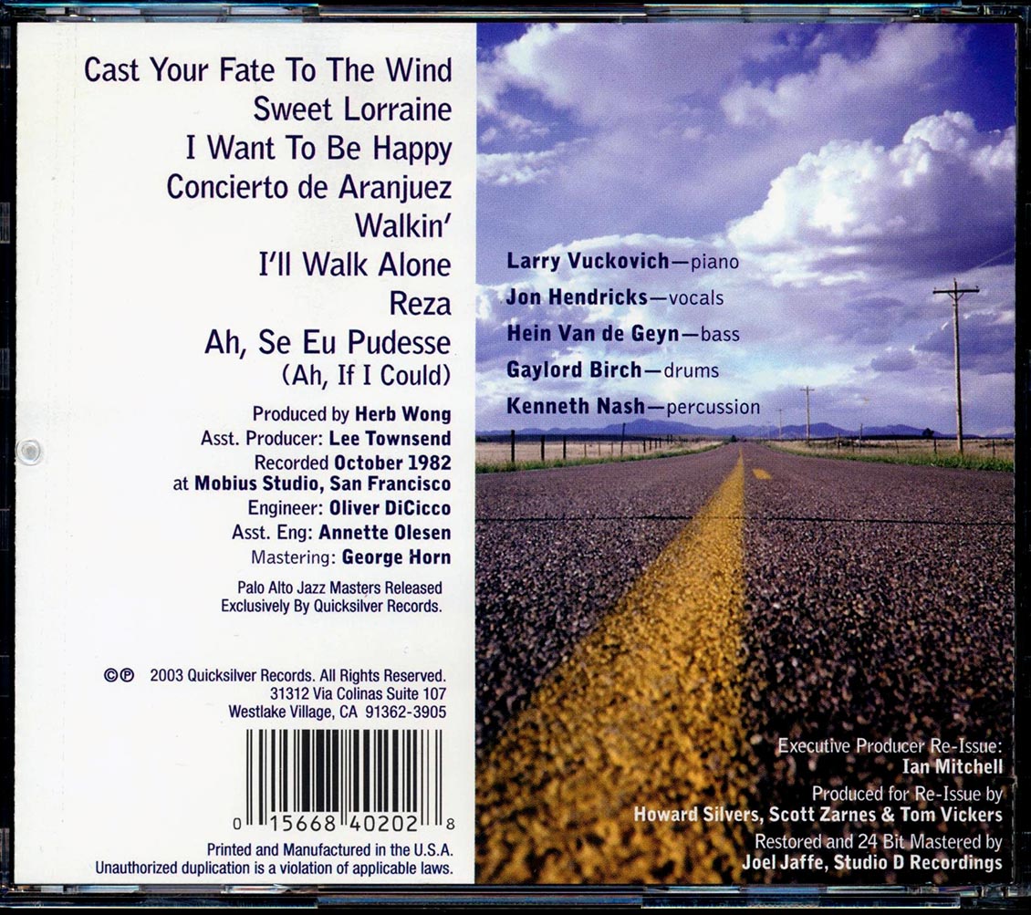 Larry Vuckovich, Jon Hendricks - Cast Your Fate [New CD]