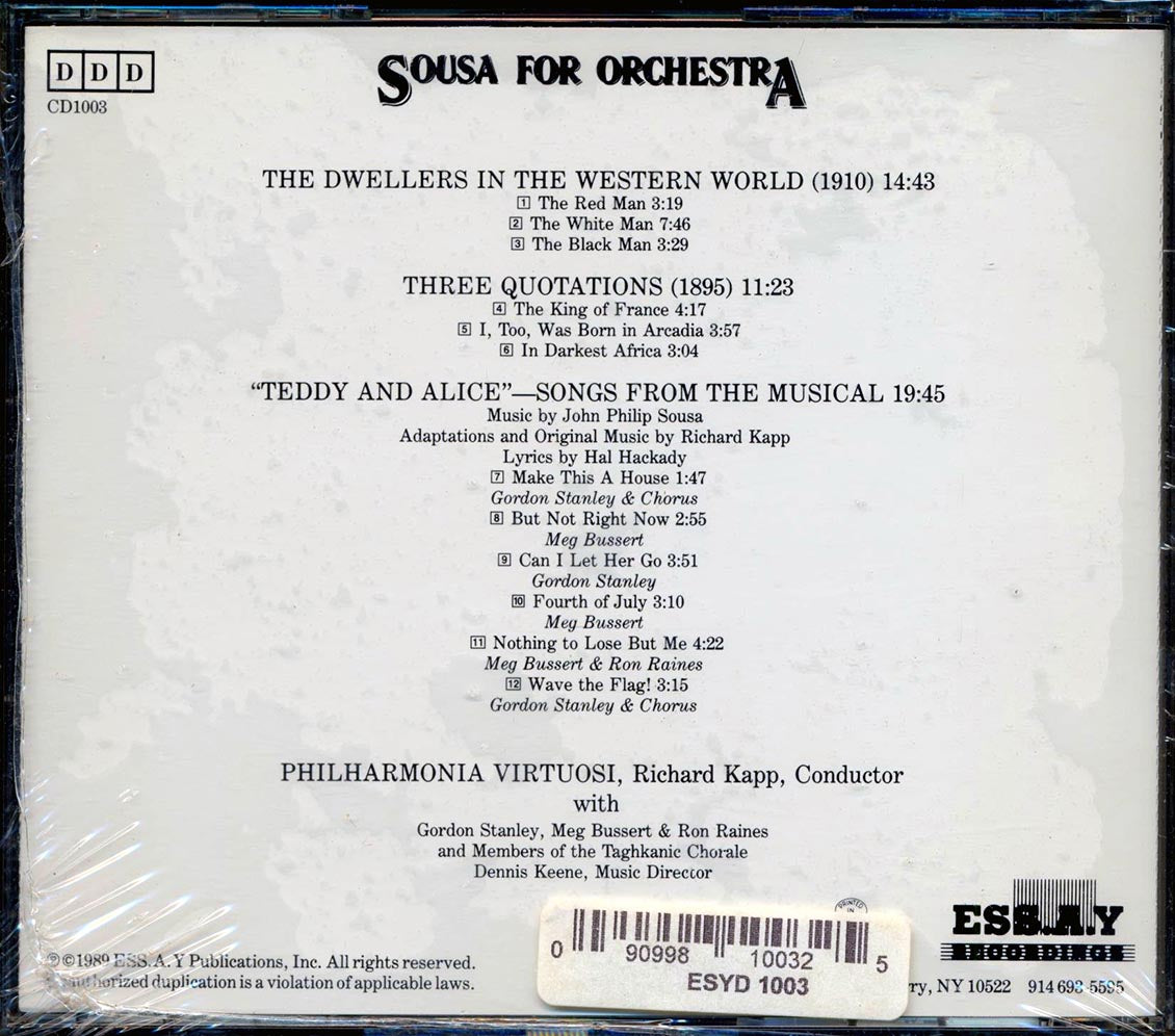 John Philip Sousa, Philharmonia Virtuosi, Richard Kapp - Sousa For Orchestra [New CD]