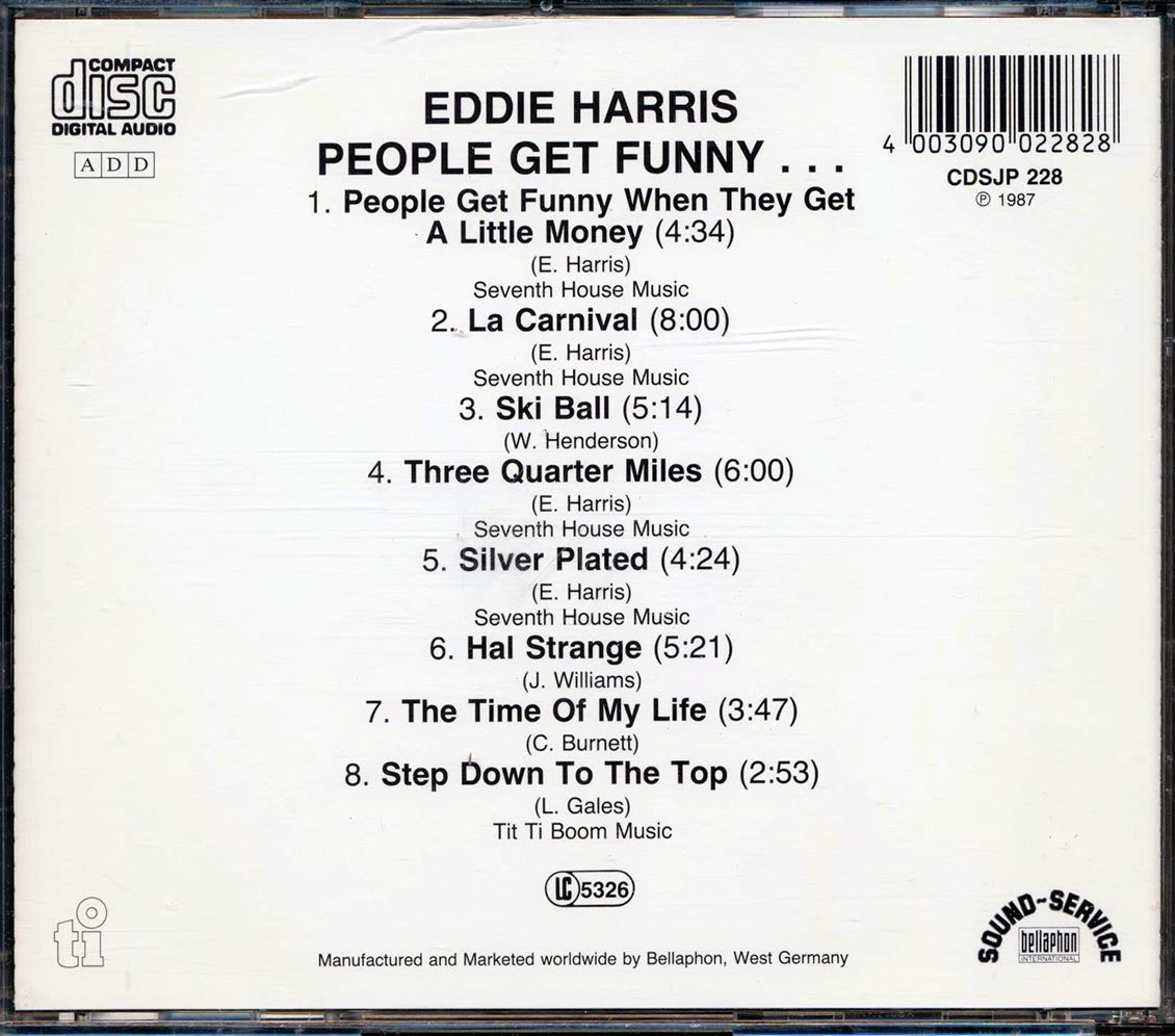 Eddie Harris - People Get Funny [New CD]