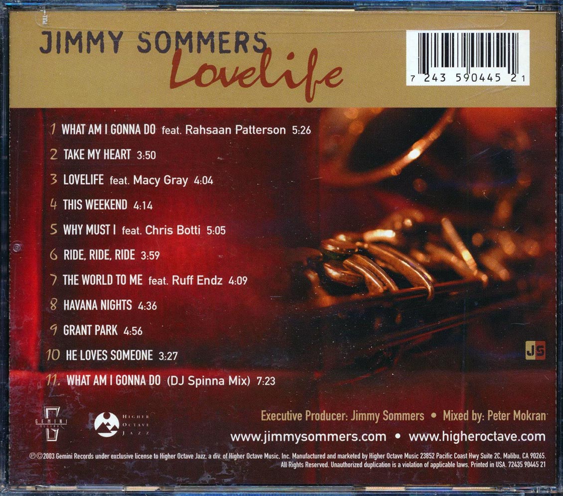 Jimmy Sommers - Lovelife [New CD]