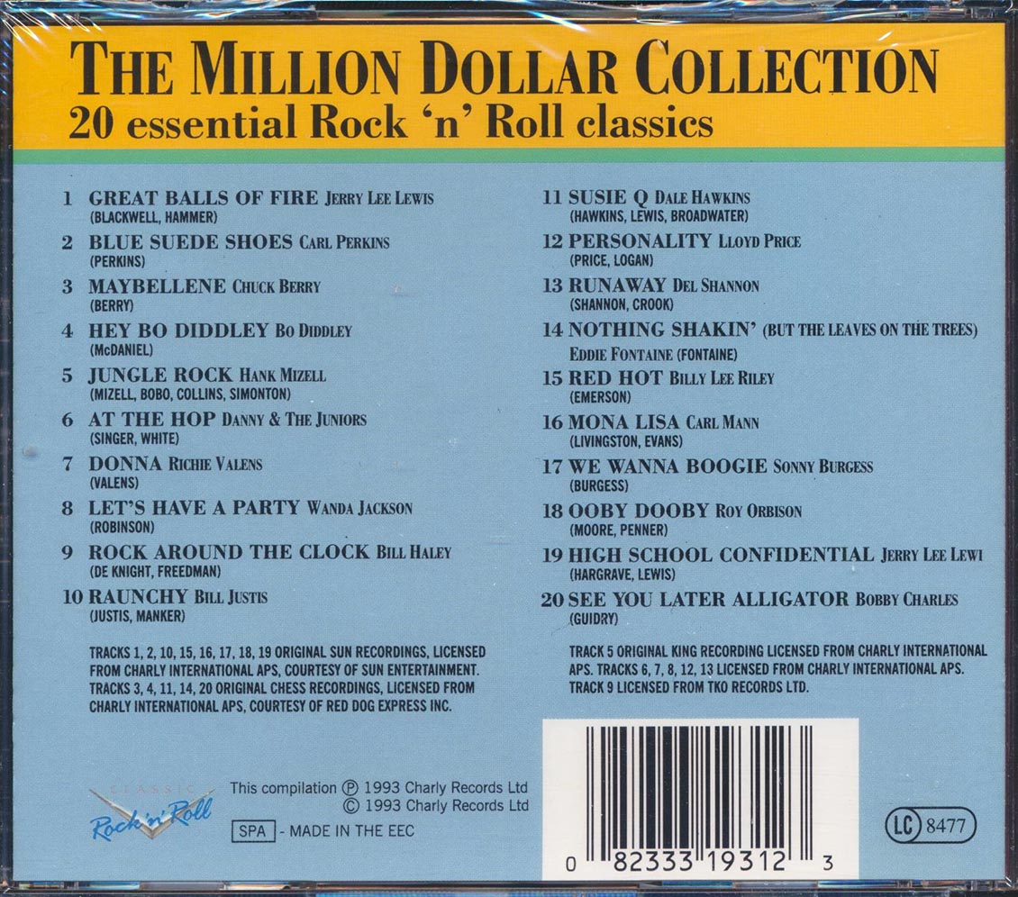 Jerry Lee Lewis, Chuck Berry, Danny & The Juniors, Roy Orbison, Etc. - The Million Dollar Collection: 20 Essential Rock 'N' Roll Classics (20 tracks) [New CD]