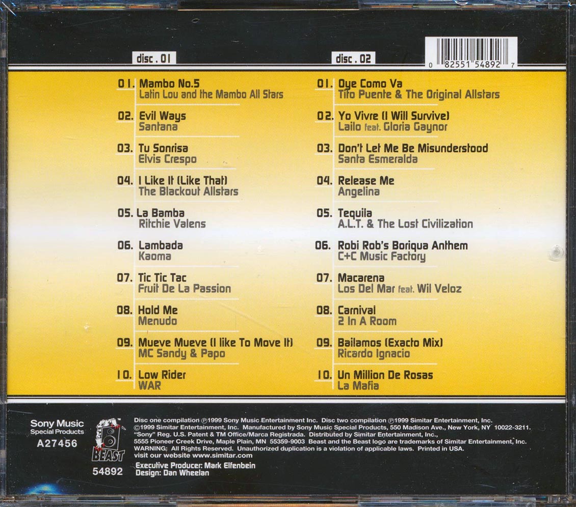 Santana, Tito Puente, War, Los Del Mar, Richie Valens, Latin Lou, Etc. - Latin Gold (20 tracks) (2xCD) [New CD]