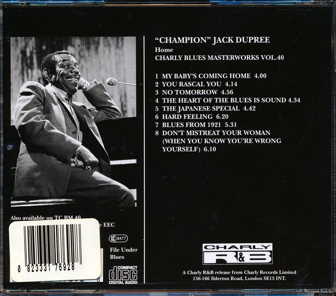 Champion Jack Dupree - Home: Charly Blues Masterworks Vol. 40 [New CD]