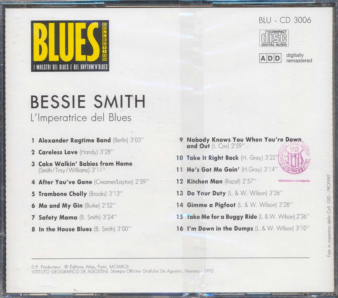 Bessie Smith - L'Imperatrice Del Blues (Empress Of The Blues) [New CD]