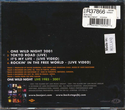 Bon Jovi - One Wild Night (EP, 2 Tracks + 2 Videos) [New CD]
