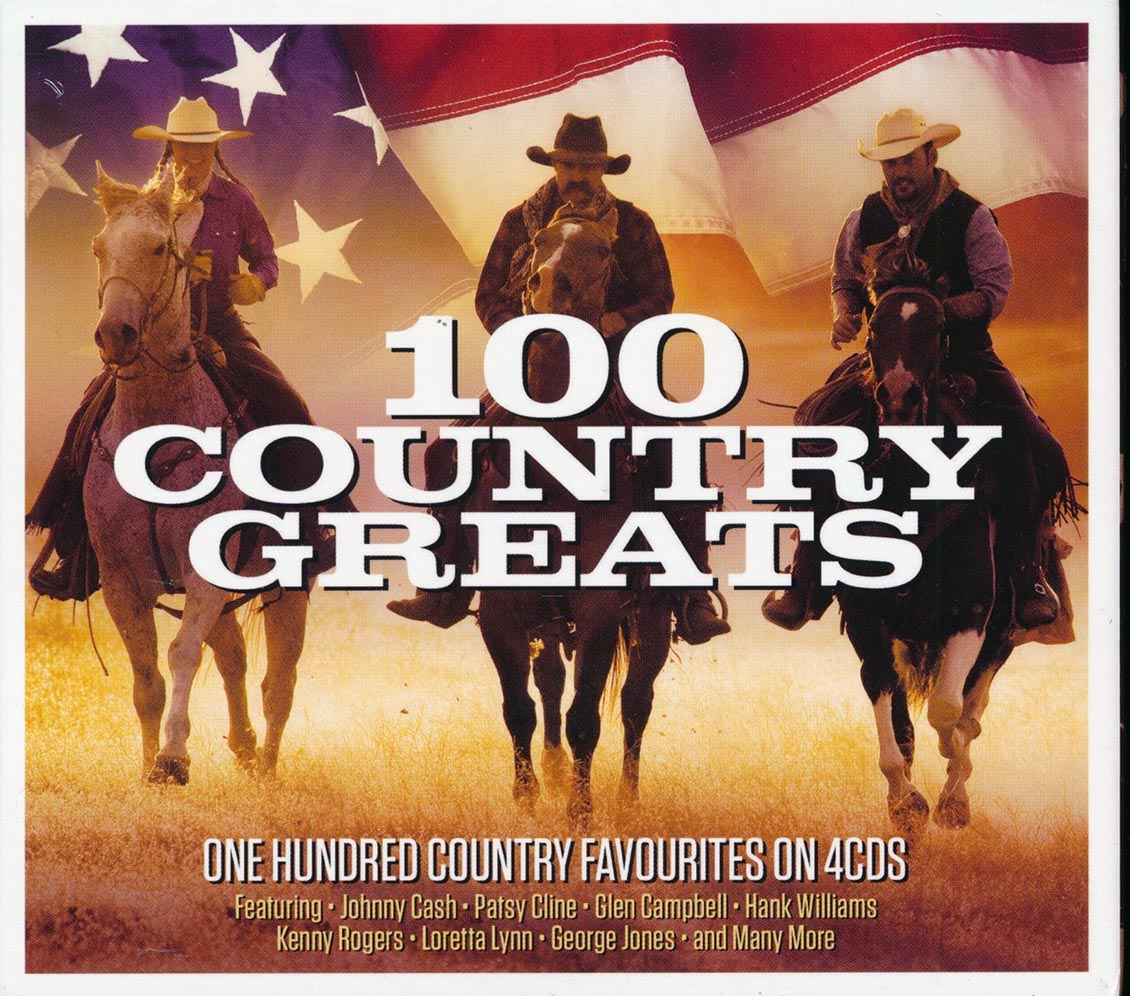 Johnny Cash, Glen Campbell, Hank Williams, George Jones, Etc. - 100 Country Greats (100 tracks) (4xCD) (deluxe 4-fold digipak) [New] [New CD]