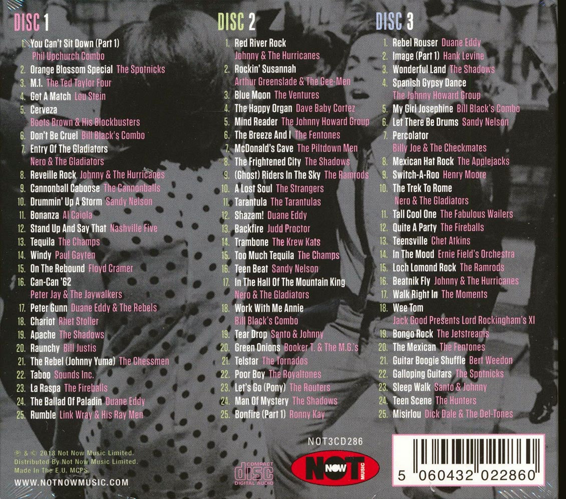 Link Wray, The Ventures, The Shadows, The Tornadoes, Etc. - You Just Can't Sit Down! 75 Instrumentals Of The '50s & '60s (75 tracks) (3xCD) (deluxe 3-fold digipak) [New CD]