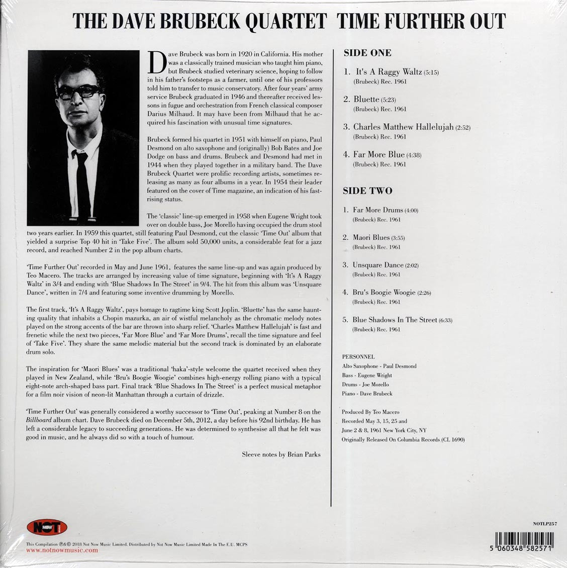 Dave Brubeck Quartet - Time Further Out (180g) (green vinyl) [New Vinyl LP]