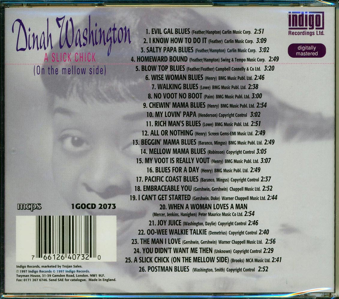 Dinah Washington - A Slick Chick: On The Mellow Side (26 tracks) [New CD]