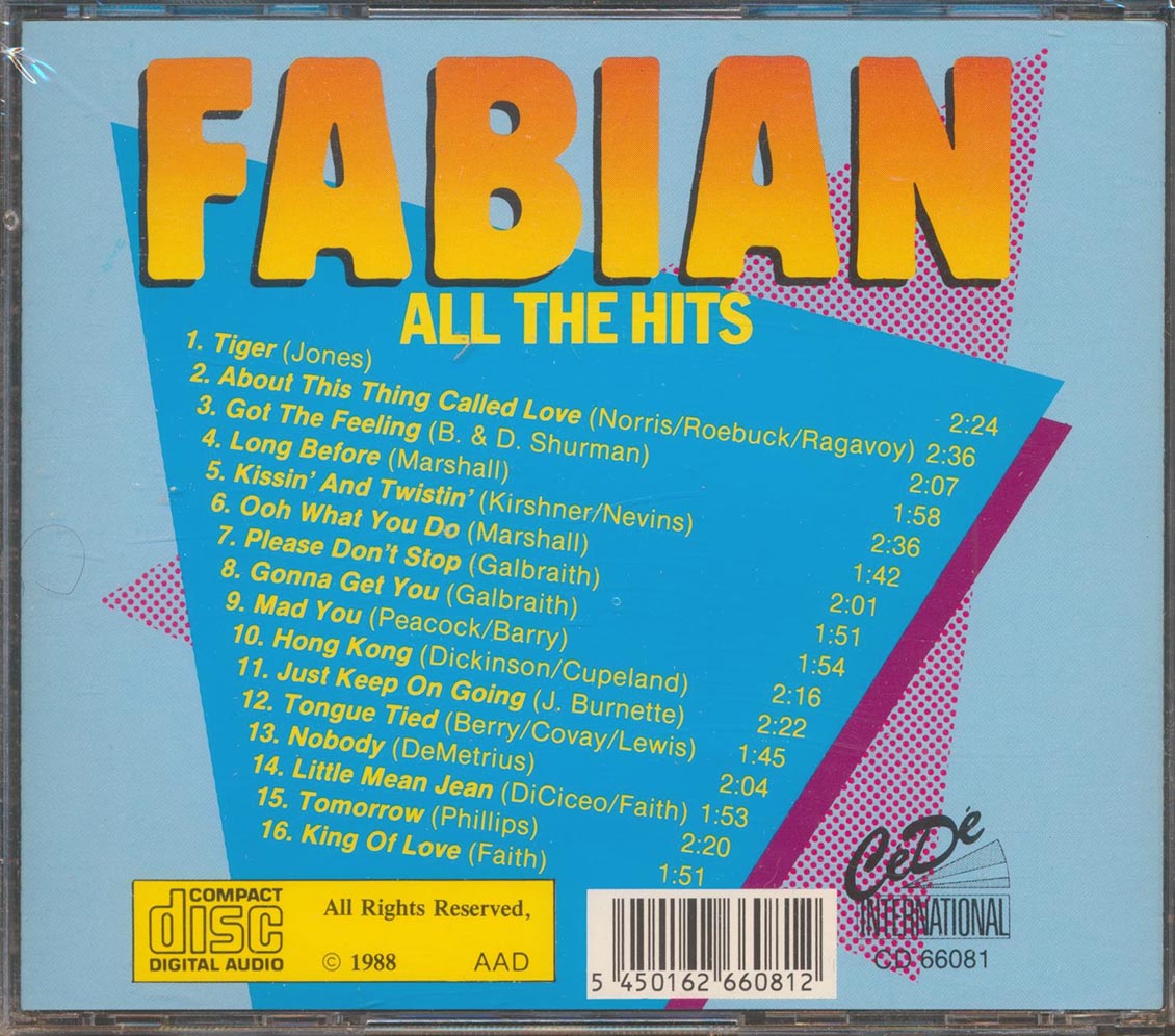 Fabian - All The Hits [New CD]