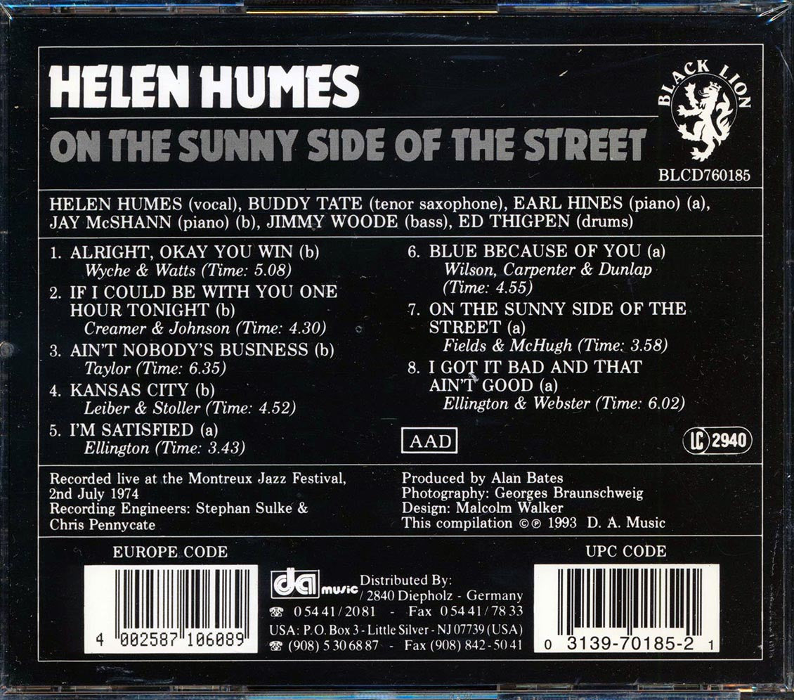 Helen Humes - On The Sunny Side Of The Street [New CD]