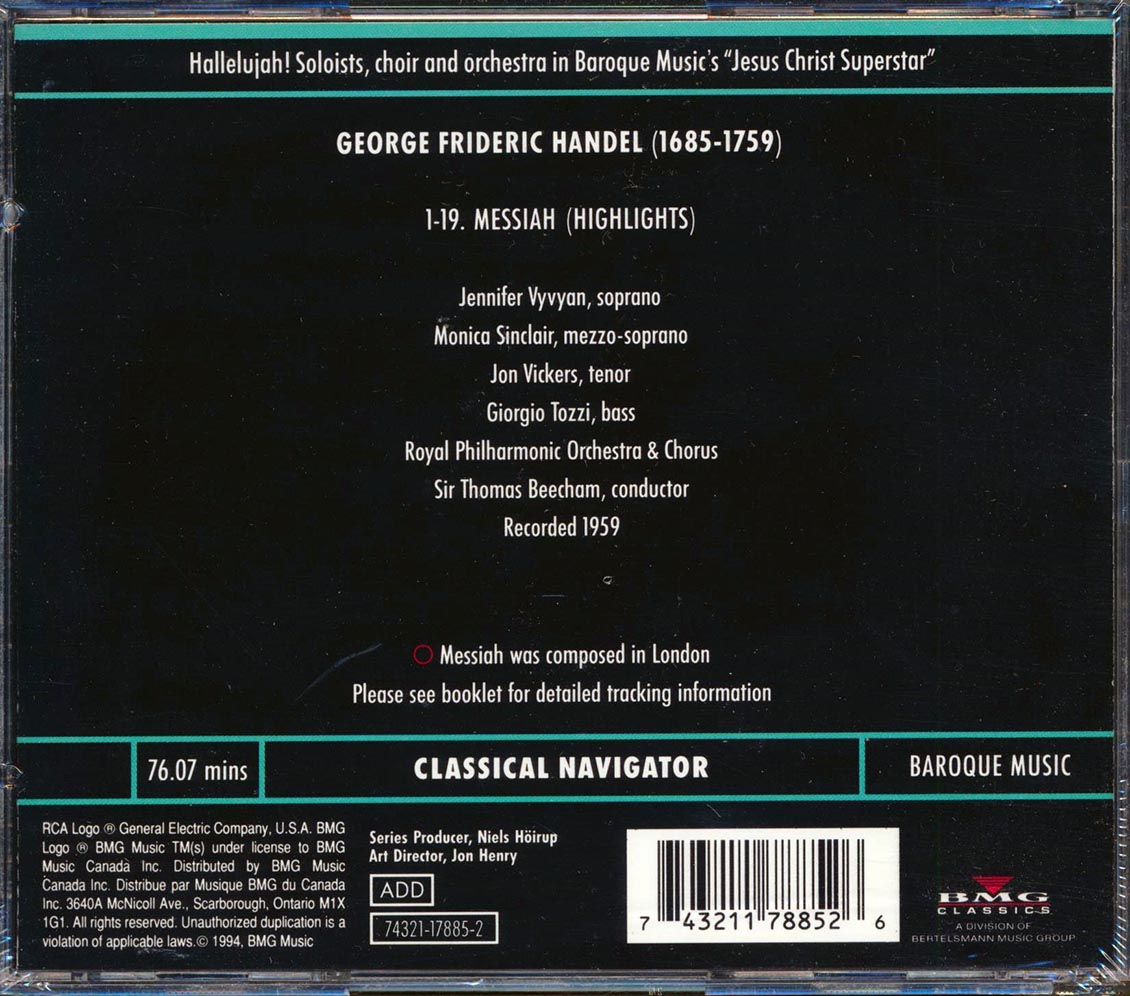 George Frideric Handel - Messiah (Highlights) [New CD]