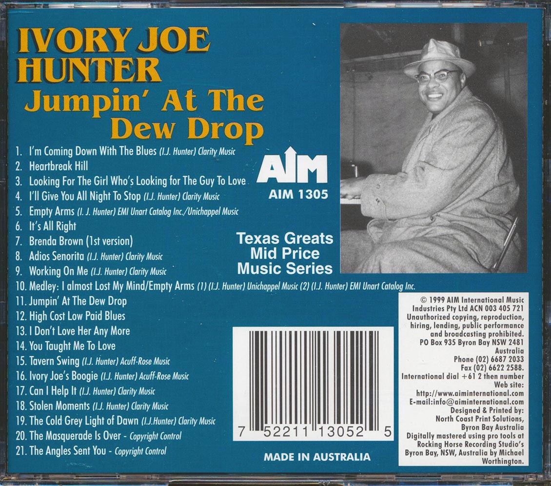 Ivory Joe Hunter - Jumpin' At The Dew Drop (21 tracks) [New CD]