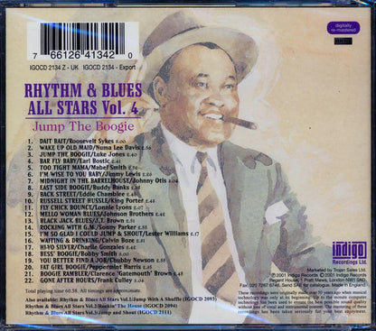 Roosevelt Sykes, Lester Williams, Johnny Otis, Etc. - Rhythm & Blues All Stars Volume 4: Jump The Boogie (22 tracks) [New CD]