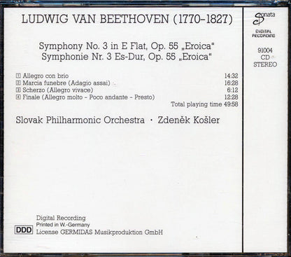 Beethoven - Symphony No. 3 Eroica: Slovak Philharmonic Orchestra, Zdenek Kosler [New CD]