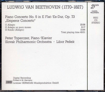 Beethoven - Piano Concerto No. 5 Emperor Concerto: Sloval Philharmonic Orchestra, Libor Pesek [New CD]