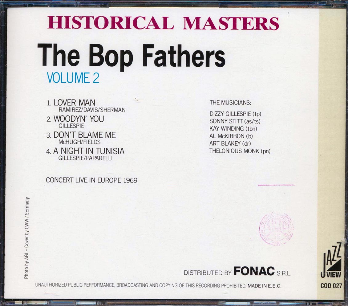 Dizzy Gillespie, Sonny Stitt, Kay Winding, Etc. - The Bop Fathers Volume 2 [New CD]