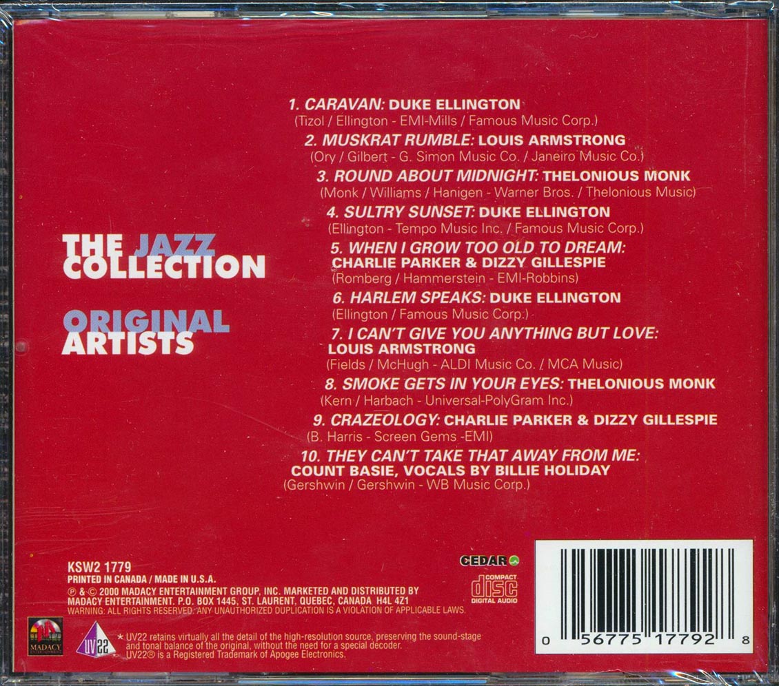 Duke Ellington, Louis Armstrong, Charlie Parker, Etc. - The Jazz Collection [New CD]