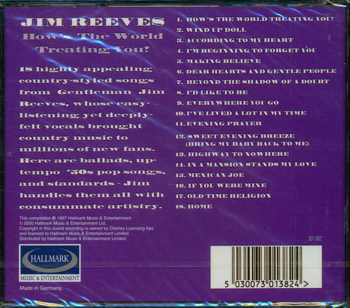 Jim Reeves - How's The World Treating You? [New CD]