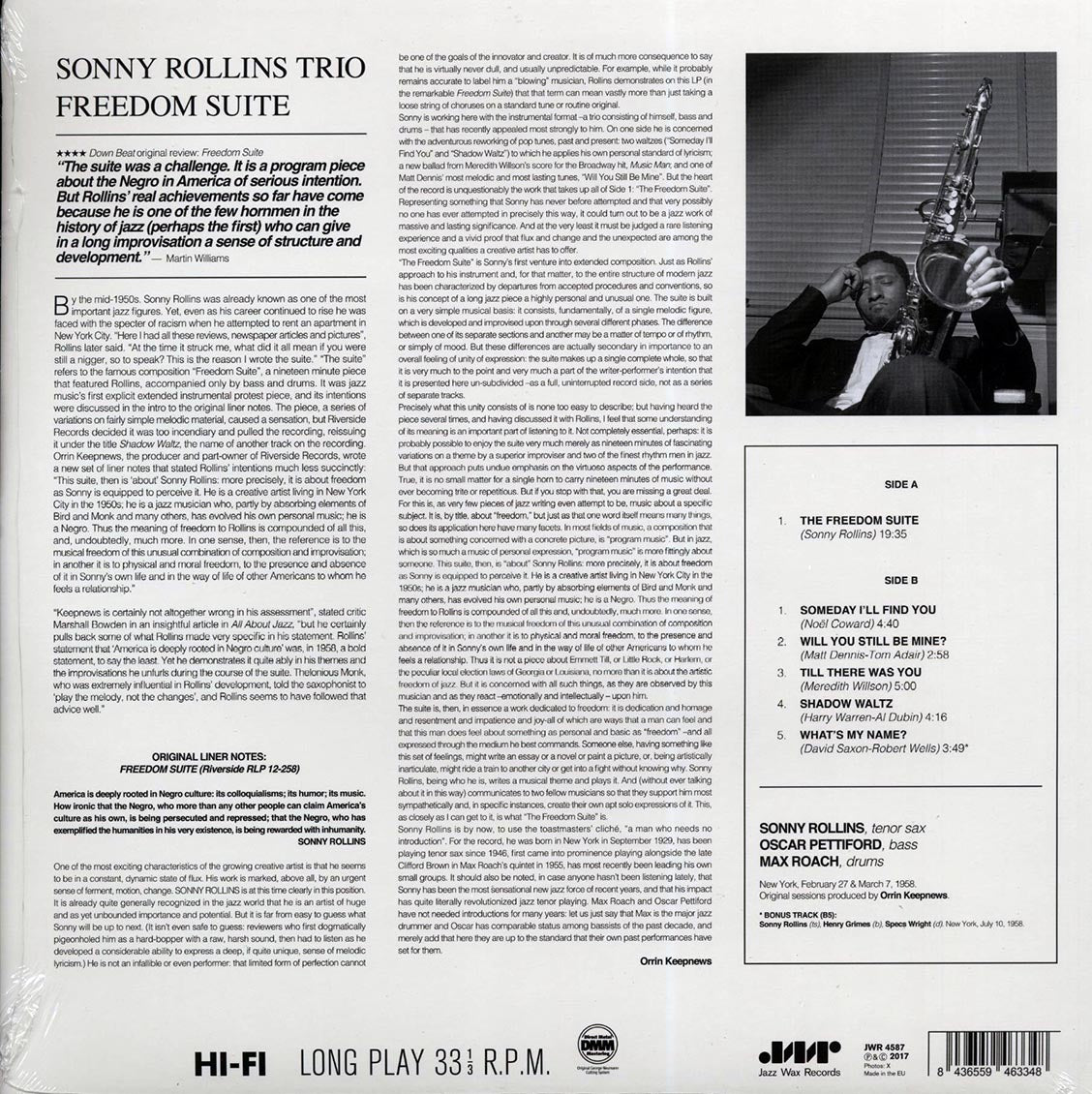 Sonny Rollins - Freedom Suite (+bonus track) (ltd. ed.) (180g) [New Vinyl Record LP]
