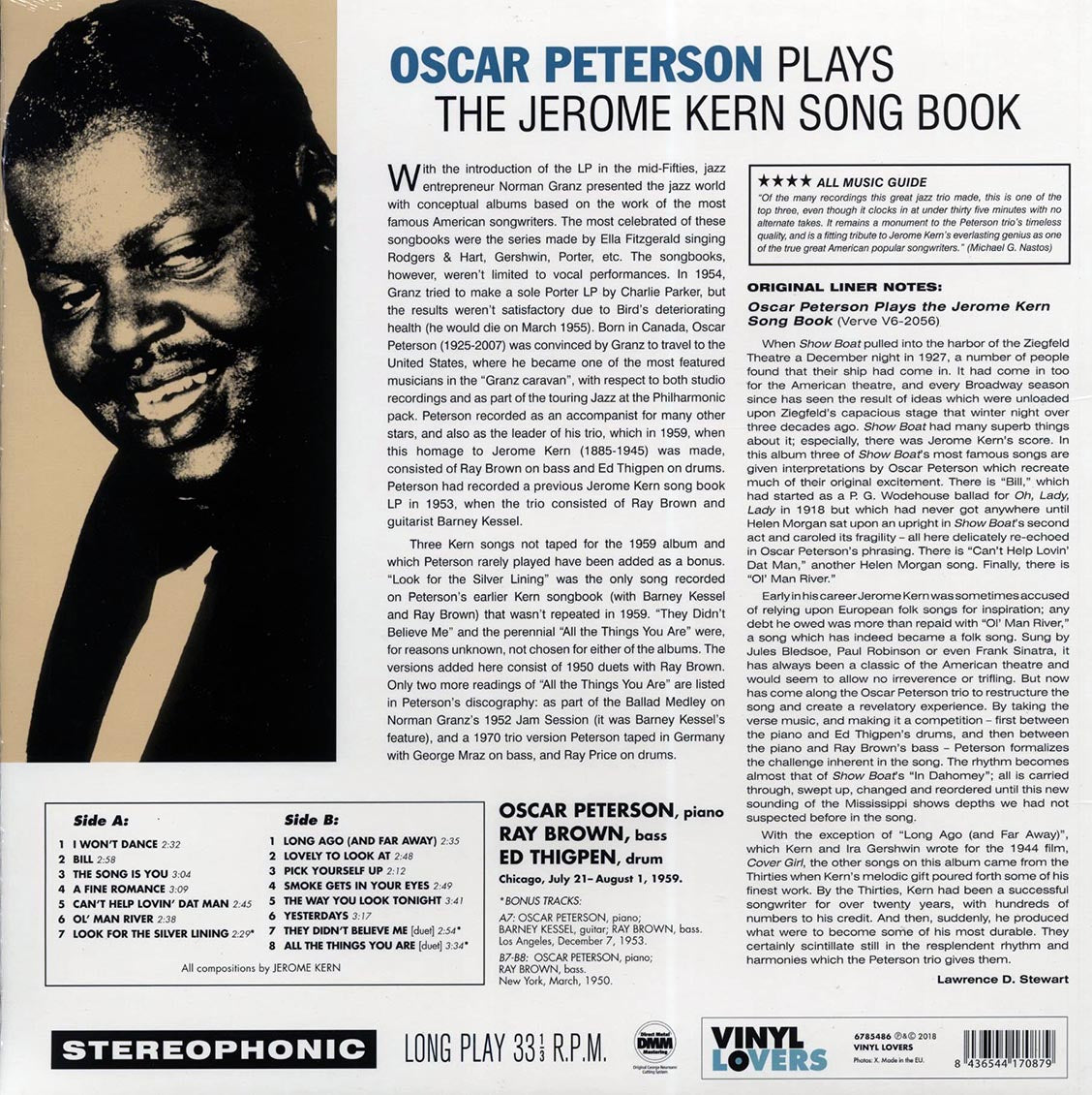 Oscar Peterson - Plays The Jerome Kern Song Book (+3 bonus tracks) (ltd. ed.) (180g) [New Vinyl Record LP]