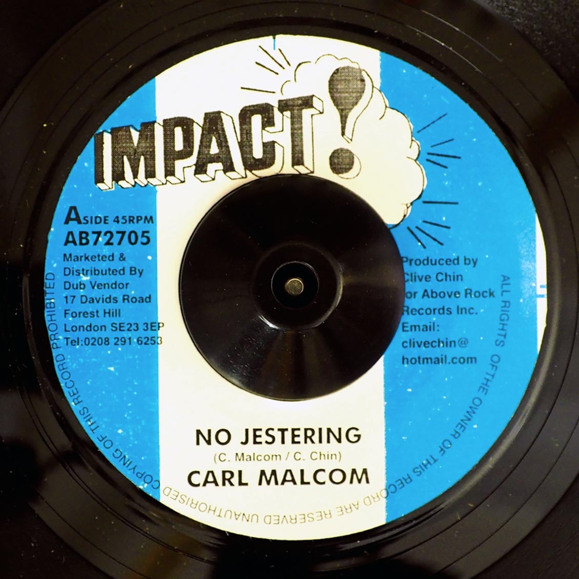Carl Malcolm - No Jestering  /  Skin, Flesh & Bones - Jestering Dub (rhythm: "No Jestering") [New Vinyl Record 7" Single]