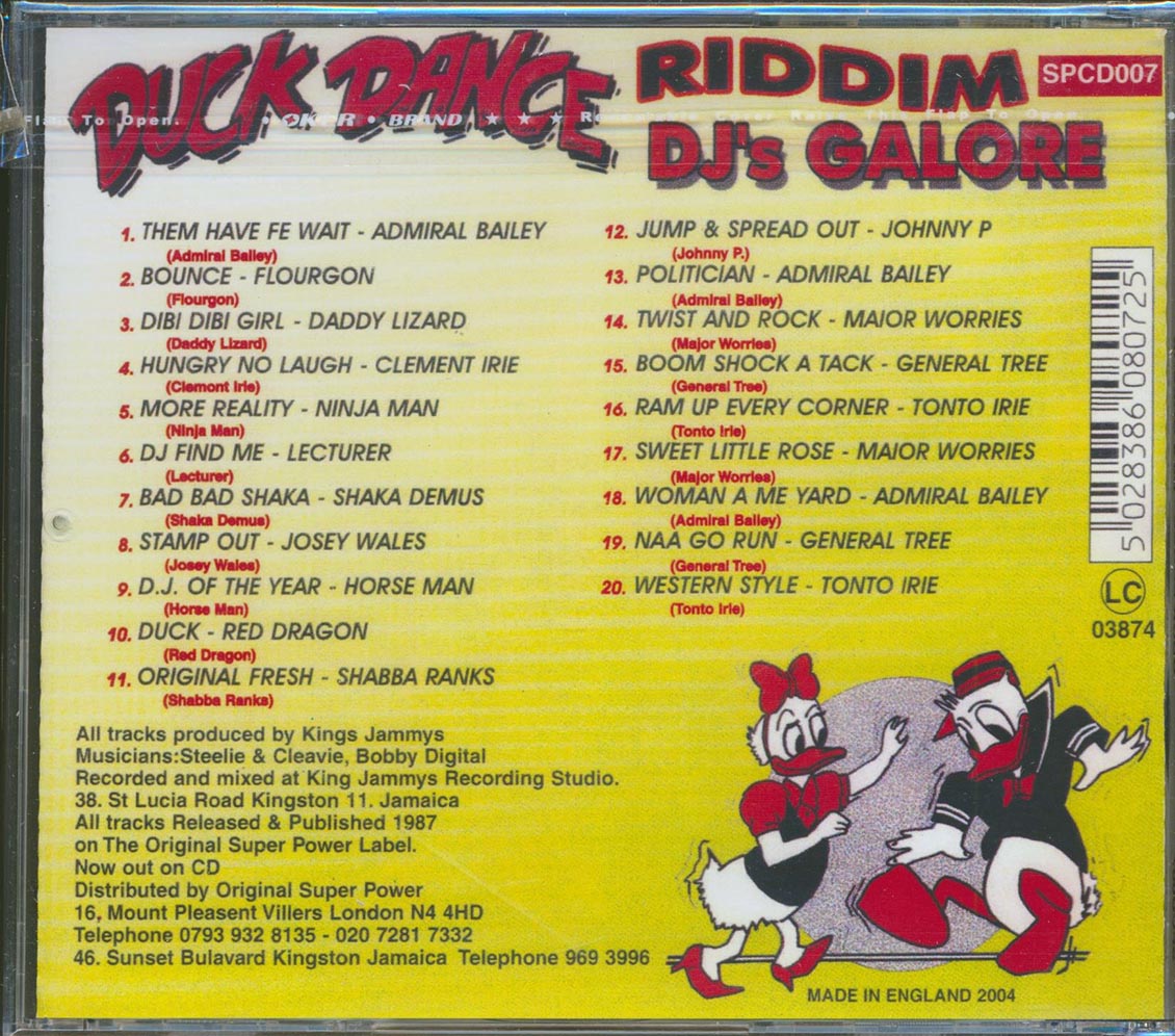 Major Worries, Admiral Bailey, Tonto Irie, Josey Wales, Etc. - Duck Dance Rhythm: DJ's Galore (rhythm: "Duck Dance") (20 tracks) [New CD]