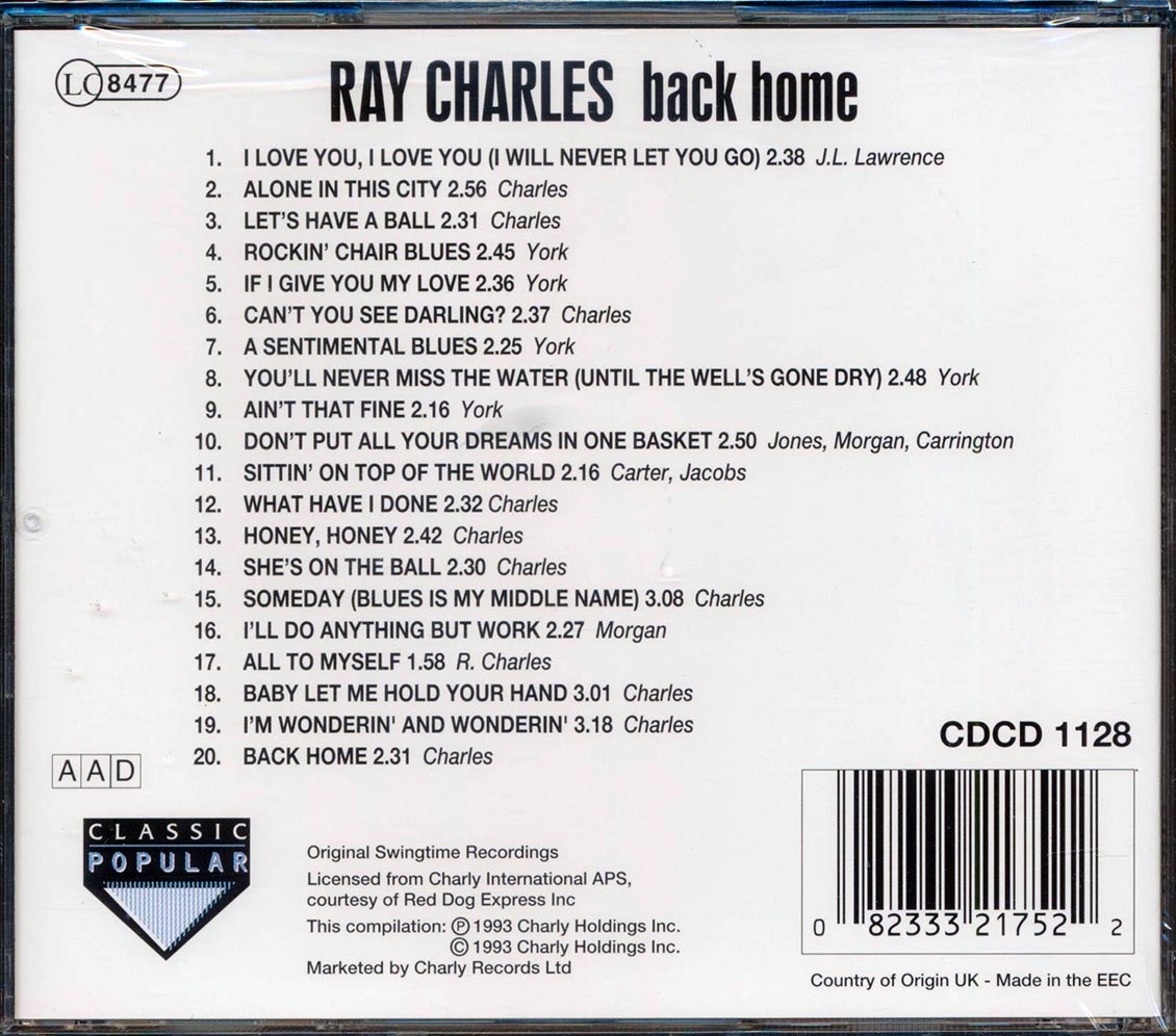 Ray Charles - Back Home [New CD]