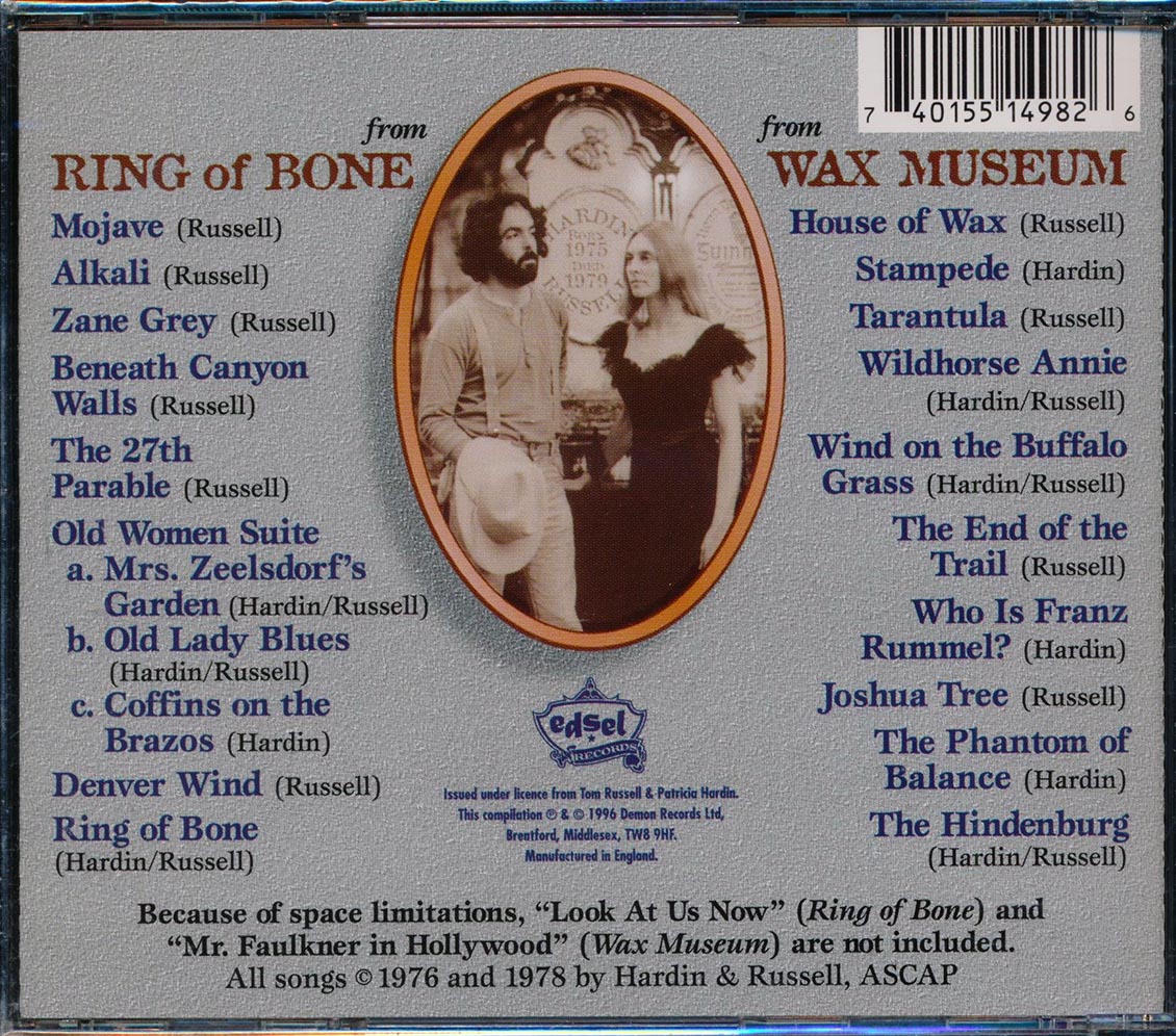 Tom Russell, Patricia Hardin - The Early Years: Ring Of Bone + Wax Museum (2 albums on 1 CD) [New CD]