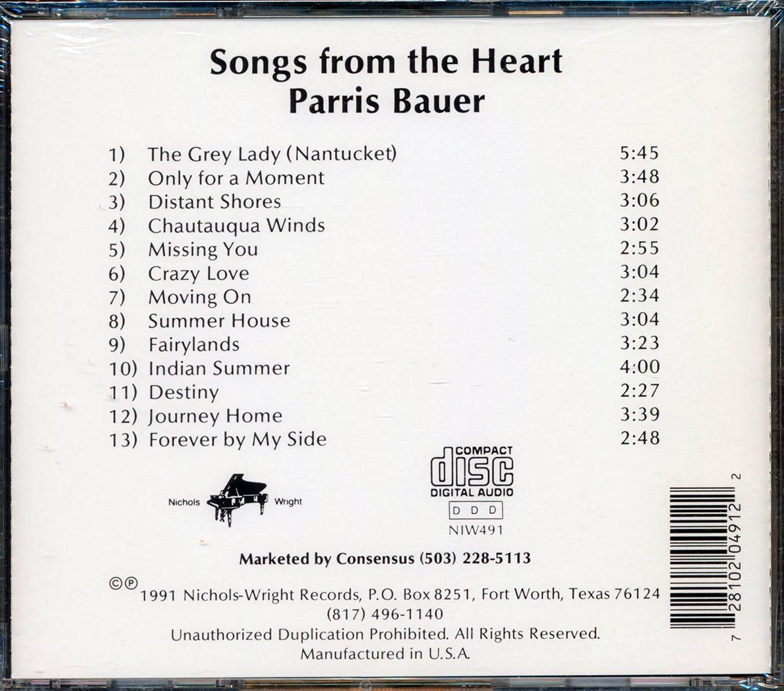 Parris Bauer - Songs From The Heart [New CD]