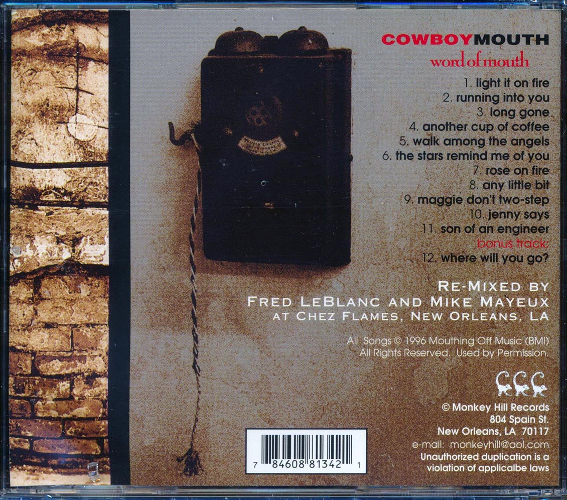 Cowboy Mouth - Word Of Mouth [New CD]