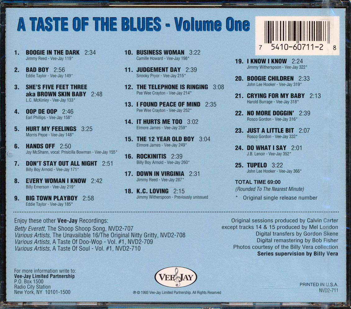 John Lee Hooker, Jimmy Witherspoon, Snooky Pryor, Pee Wee Crayton, Etc. - A Taste Of The Blues Volume 1 (25 tracks) (remastered) (deluxe edition) [New CD]