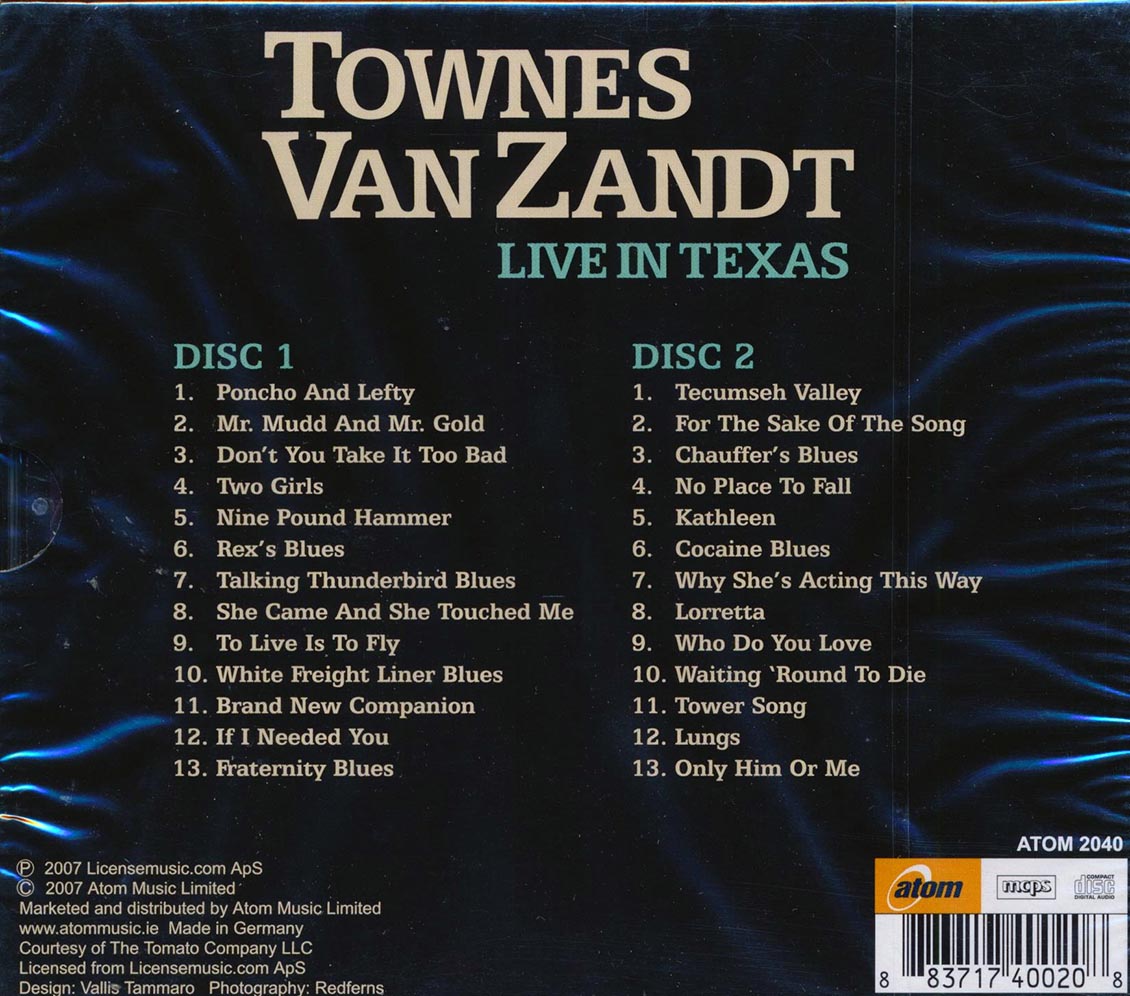 Townes Van Zandt - Live In Texas (26 tracks) (2xCD) [New CD]