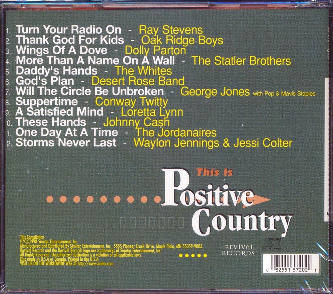 Dolly Parton, Ray Stevens, Oak Ridge Boys, Etc. - This Is Positive Country: 12 Inspirational Songs [New CD]