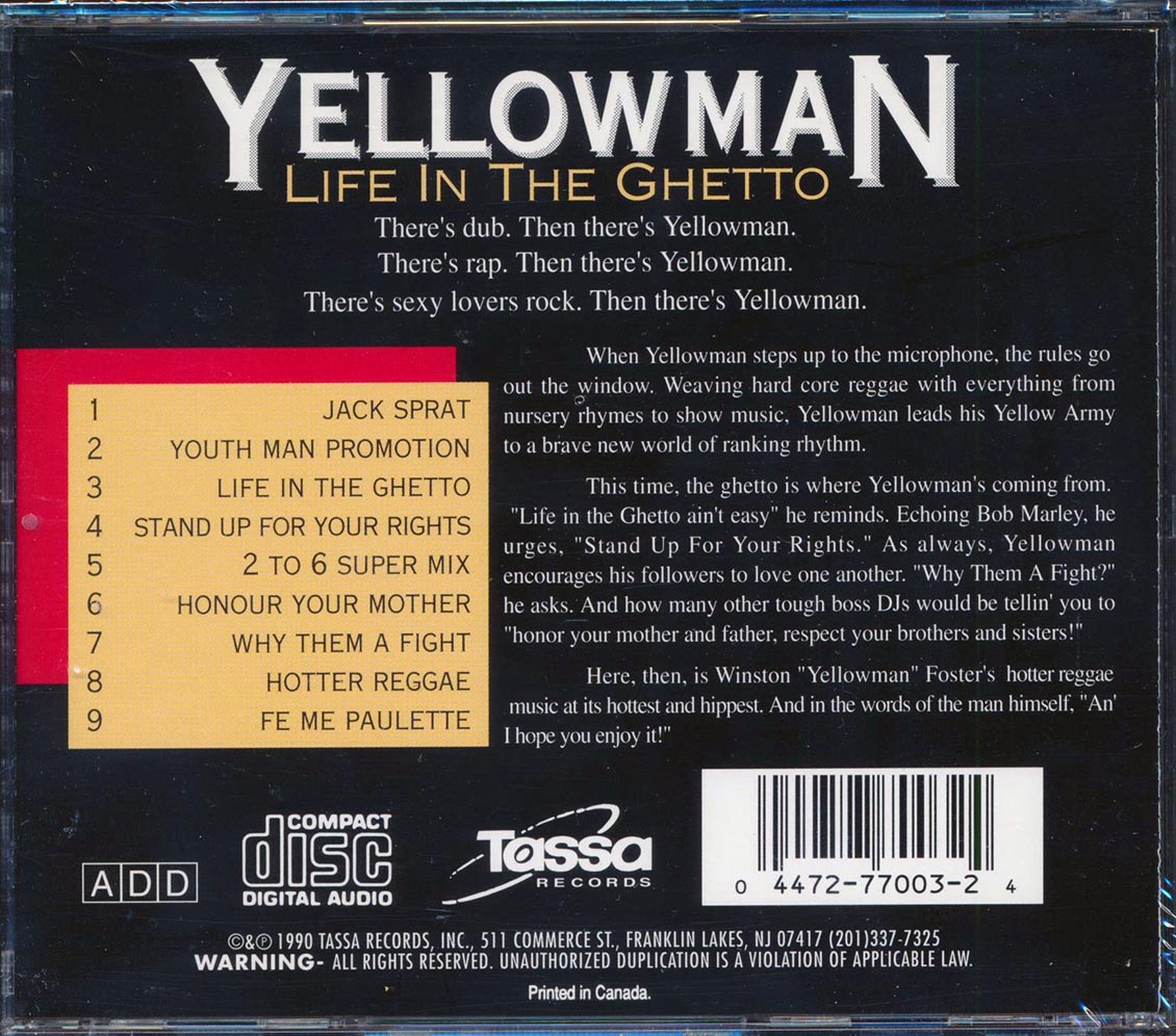 Yellowman - Life In The Ghetto [New CD]